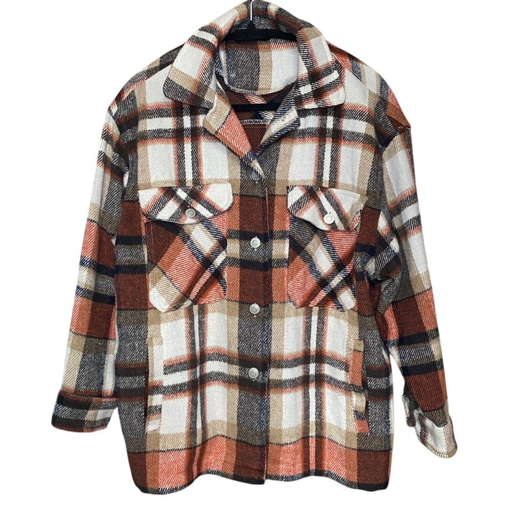 Cozy Flannel button up Jacket - Size S